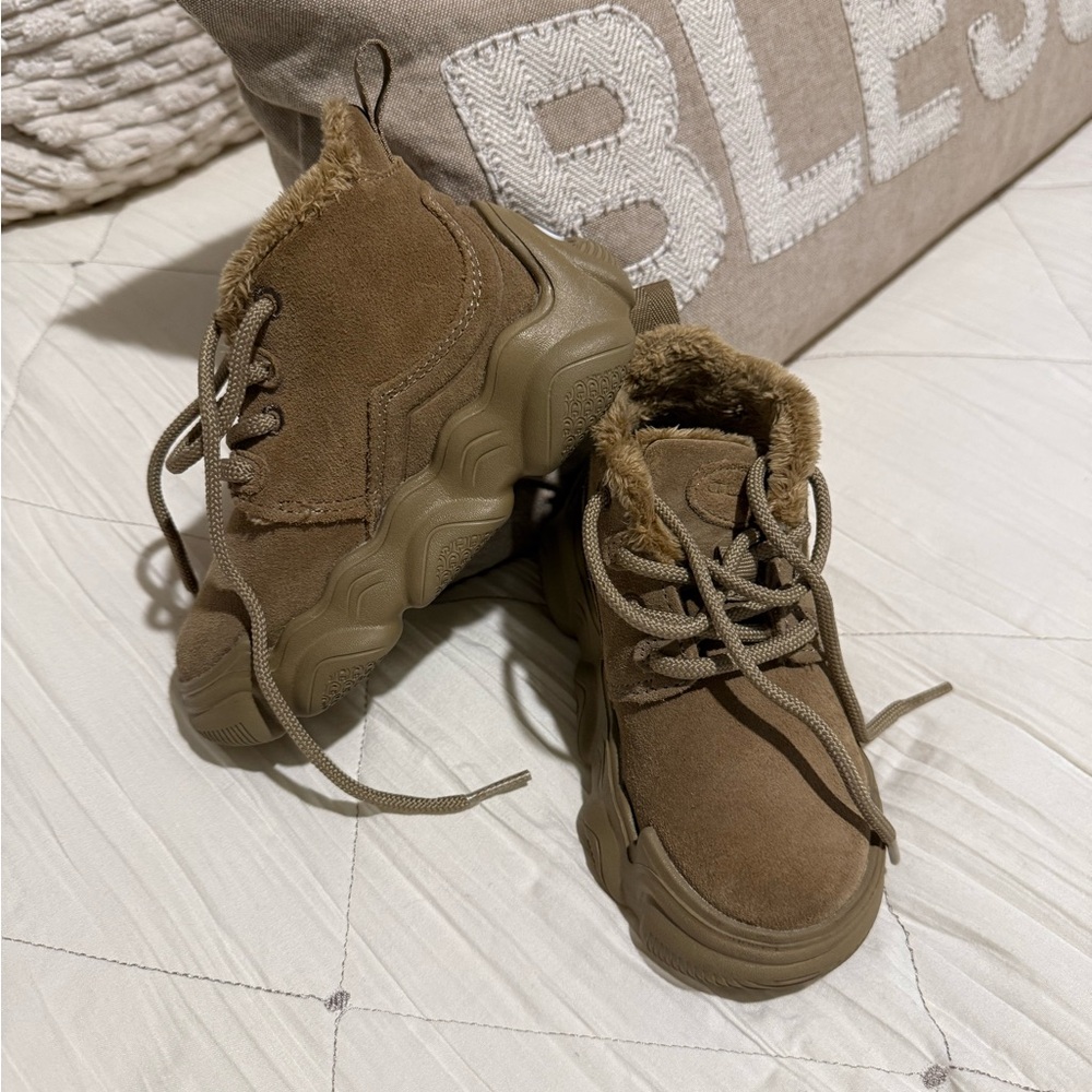 Brown Faux Fur Lined Toddler Boots